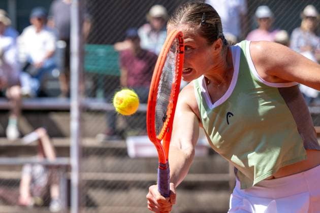 01 05 2025, GER, Women, ITF World Tennis Tour Wiesbaden Tennis Open Round of Last 16 Singles Anna Siskova CZE during the match Wiesbaden Nordenstadt T2 Sports Health Club Hessen Germany