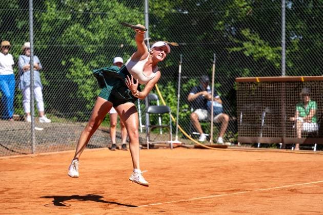 01 05 2025, GER, Women, ITF World Tennis Tour Wiesbaden Tennis Open Round of Last 16 Singles Taylah Preston AUS during the match Wiesbaden Nordenstadt T2 Sports Health Club Hessen Germany