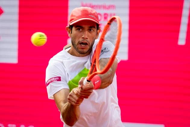 Marton Fucsovics Vs Nuno Borges - Millennium Estoril Open 2025 Marton Fucsovics from Hungary competes against Nuno Borges from Portugal during the Millennium Estoril Open ATP, Tennis Herren Challenger 175 tennis tournament at Estoril Tennis Club in Estoril, Portugal, on May 1, 2025. Lisbon Portugal  Copyright: xNunoxCruzx originalFilename:cruz-martonfu250501_npyzO.jpg