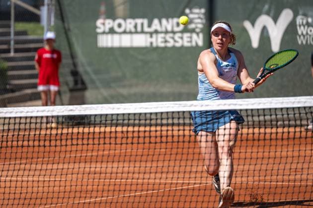 01 05 2025, GER, Women, ITF World Tennis Tour Wiesbaden Tennis Open Round of the last 16 Singles Anna Lena Friedsam GER during the match Wiesbaden Nordenstadt T2 Sports Health Club Hessen Germany