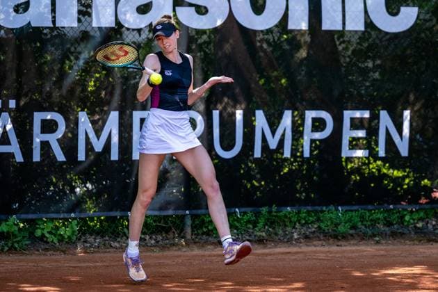 01 05 2025, GER, Women, ITF World Tennis Tour Wiesbaden Tennis Open Round of the last 16 Singles Simona Waltert SUI during the match Wiesbaden Nordenstadt T2 Sports Health Club Hessen Germany