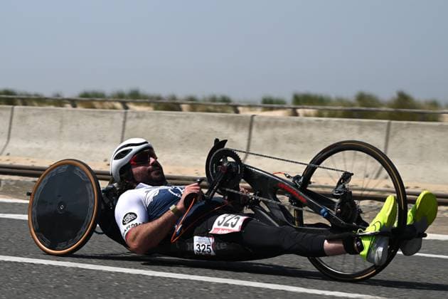 Mexican Ricardo Rincon Gallardo Diep pictured in action during the time trials at the UCI Para-Cycling Road World Cup event, Thursday 01 May 2025, in Oostende. The UCI Para-Cycling Road World Cup takes place from 01 to 04 May in Oostende and Brugge. LUCxCLAESSEN  x122387090x