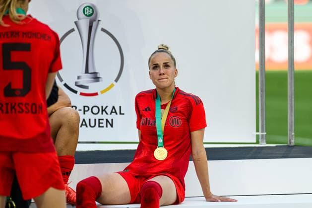 COLOGNE, GERMANY - 1 MAY, 2025: Giulia Gwinn - The DFB-Pokal Frauen (Germany Women Cup) match FC Bayern Munich vs SV Werder Bremen at Rhein Energie Stadion.  Copyright: xx