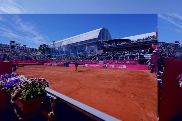 May 1, 2025, Estoril, Portugal: Gastao Elias (R) plays against Nicolas Jarry (L) (not visible) during the round of 16 of Millennium Estoril Open Challenger 175 tennis tournament at the Clube de Tenis do Estoril. Final score: Gastao Elias 1: 2 Nicolas Jarry. Estoril Portugal - ZUMAs197 20250501_aaa_s197_124 Copyright: xBrunoxdexCarvalhox