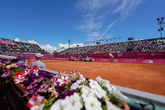 May 1, 2025, Estoril, Portugal: Nicolas Jarry (R) plays against Gastao Elias (not visible during the round of 16 of Millennium Estoril Open Challenger 175 tennis tournament at the Clube de Tenis do Estoril. Final score: Gastao Elias 1: 2 Nicolas Jarry. Estoril Portugal - ZUMAs197 20250501_aaa_s197_132 Copyright: xBrunoxdexCarvalhox