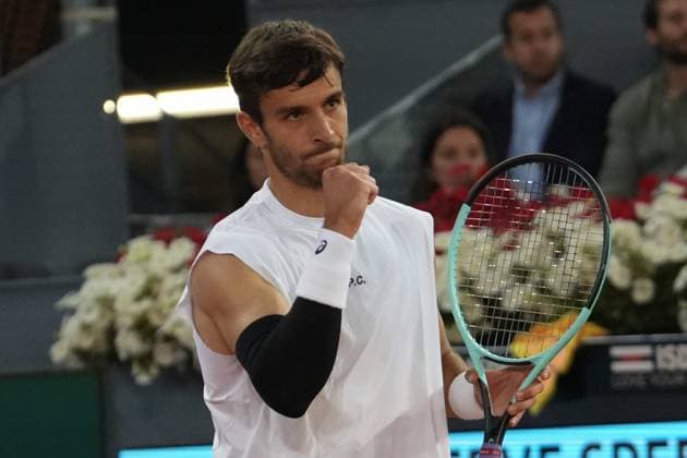 TENNIS - MUTUA MADRID OPEN 2025 Laurent Lairys MAXPPP - Lorenzo Musetti of Italia during the Mutua Madrid Open 2025, ATP, Tennis Herren Masters 1000 and WTA, Tennis Damen 1000, tennis tournament on 01 May 2025 at Caja Magica in Madrid, Spain - Photo Laurent Lairys MAXPPP Madrid Spain  Copyright: xMAXPPPxLaurentxLairysx LLR202505018791 LLR202505018791