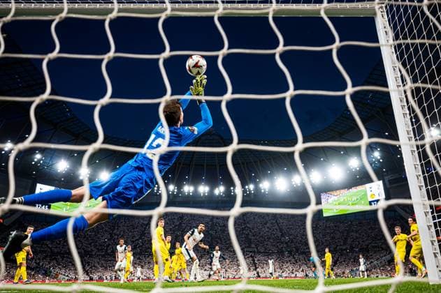 250501 Nikita Haikin of Bodo Glimt during the UEFA Europa League semi final football match between Tottenham and Bodo Glimt on May 1, 2025 in London Photo Marius Simensen BILDBYRAN COP 238 MM0042 bbeng bodo glimt football fotball fotboll semi final semifinale soccer spurs tottenham tottenham hotspur fc uefa europa league  Copyright: MARIUSxSIMENSEN BB250501BB970
