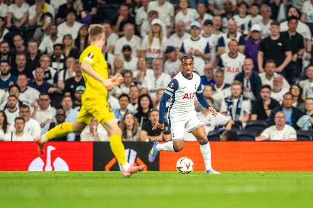Tottenham Hotspur v Bodoe Glimt, UEFA Europa League football, London, England London, England. 01st, May 2025. Wilson Odobert (28) of Tottenham Hotspur seen during the UEFA Europa League match between Tottenham Hotspur and Bodoe Glimt at the Tottenham Hotspur Stadium in London. England, London  Copyright: xGonzalesxPhoto FrederikkexJensenx