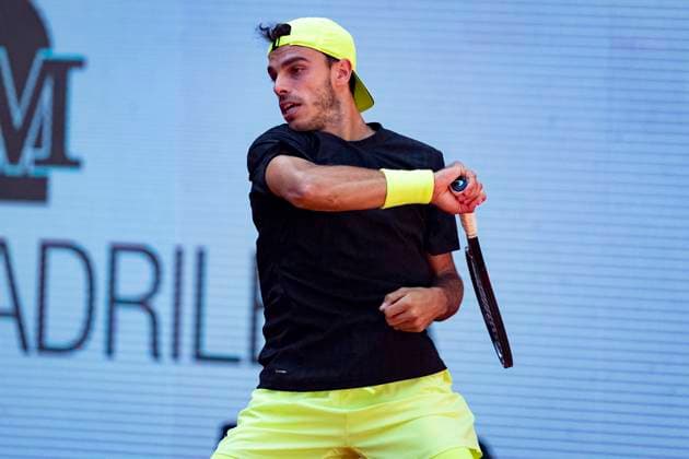Mutua Madrid Open 2025 Francisco Cerundolo of Argentina is in action during the Men s Singles Quarter-Final match against Jakub Mensik of Czech Republicduring at the Mutua Madrid Open 2025 tournament celebrated at La Caja Magica on May 01, 2025 in Madrid, Spain. Madrid La Caja Magica Madrid Spain Copyright: xAlbertoxGardinx AGardin_20250501_Mutua_Madrid_Open_0832
