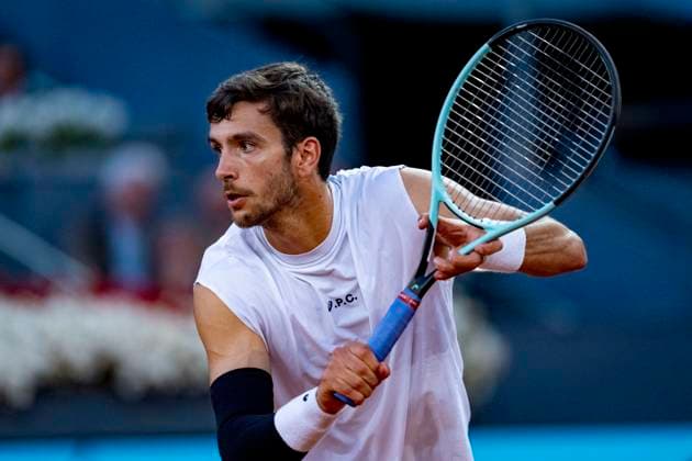 Mutua Madrid Open 2025 Lorenzo Musetti of Italy is in action against Gabriel Diallo of Canada during the Men s Singles Quarter-Final match at the Mutua Madrid Open 2025 tournament celebrated at La Caja Magica on May 01, 2025 in Madrid, Spain. Madrid La Caja Magica Madrid Spain Copyright: xAlbertoxGardinx AGardin_20250501_Mutua_Madrid_Open_0841
