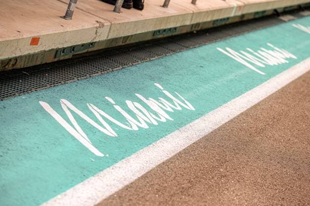 Miami pitlane paint details during Formula 1 Crypto.com Miami Grand Prix 2025 at Miami International Autodrome in Florida, USA, on May 1st-4th. Alessio De Marco Avens-Images.com FORMULA 1 CRYPTO.COM MIAMI GRAND PRIX 2025