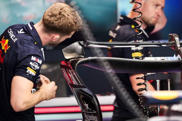 F1 - MIAMI GRAND PRIX 2025 Red Bull Racing RB21, mechanical detail rear wing during the Formula 1 Crypto.com Miami Grand Prix 2025, 6th round of the 2025 FIA Formula One World Championship, WM, Weltmeisterschaft from May 2 to 4, 2025 on the Miami International Autodrome, in Miami Gardens, Florida, United States of America - Miami GardensUnited States  Copyright: xEricxAlonsox