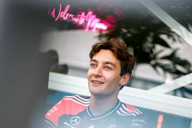 F1 - MIAMI GRAND PRIX 2025 RUSSELL George (gbr), Mercedes AMG F1 Team W16, portrait during the Formula 1 Crypto.com Miami Grand Prix 2025, 6th round of the 2025 FIA Formula One World Championship, WM, Weltmeisterschaft from May 2 to 4, 2025 on the Miami International Autodrome, in Miami Gardens, Florida, United States of America - Miami GardensUnited States  Copyright: xDPPIx