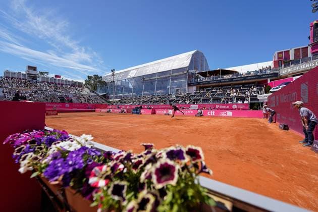 Millennium Estoril Open Challenger returns a ball to during the first round of Millennium Estoril Open Challenger 175 tennis tournament at the Clube de Tenis do Estoril. (Foto: Bruno de Carvalho Brazil Photo Press) Estoril Clube de Tenis do Estoril Lisboa Portugal Copyright: xBrunoxdexCarvalhox