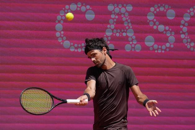 Millennium Estoril Open Challenger returns a ball to during the first round of Millennium Estoril Open Challenger 175 tennis tournament at the Clube de Tenis do Estoril. (Foto: Bruno de Carvalho Brazil Photo Press) Estoril Clube de Tenis do Estoril Lisboa Portugal Copyright: xBrunoxdexCarvalhox