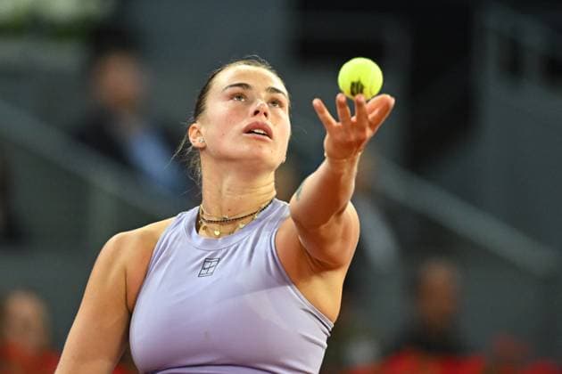 Mutua Madrid Open - Quarter-finals - Aryna Sabalenka Aryna Sabalenka (RUS) during her semi final round match at the Mutua Madrid Open in Madrid, Spain, on May, 1, 2025. Photo by Corinne Dubreuil ABACAPRESS.COM Madrid Spain  Copyright: xDubreuilxCorinne ABACAx