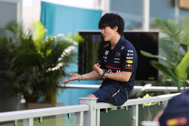 F1 Grand Prix Of Miami - Media Day Paddock And Hospitality Suites Yuki Tsunoda stands outside the Red Bull hospitality suite at the Miami International Autodrome in Miami, Florida, on May 1, 2025, ahead of the Formula 1 Crypto.com Miami Grand Prix. Miami, Florida United States  Copyright: xReginaldxMathalonex originalFilename:mathalone-notitle250501_nprA6.jpg