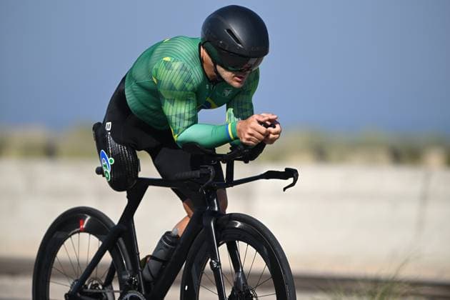 DE OLIVEIRA HERLING Victor Luise pictured in action during the time trials at the UCI Para-Cycling Road World Cup event, Thursday 01 May 2025, in Oostende. The UCI Para-Cycling Road World Cup takes place from 01 to 04 May in Oostende and Brugge. LUCxCLAESSEN  x122422686x