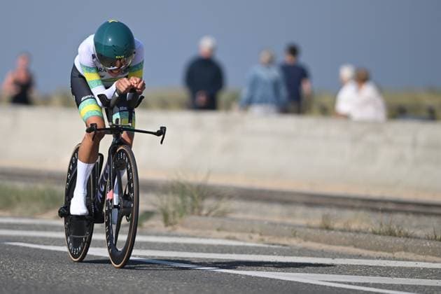 LEAUTE Alexandre pictured in action during the time trials at the UCI Para-Cycling Road World Cup event, Thursday 01 May 2025, in Oostende. The UCI Para-Cycling Road World Cup takes place from 01 to 04 May in Oostende and Brugge. LUCxCLAESSEN  x122422687x