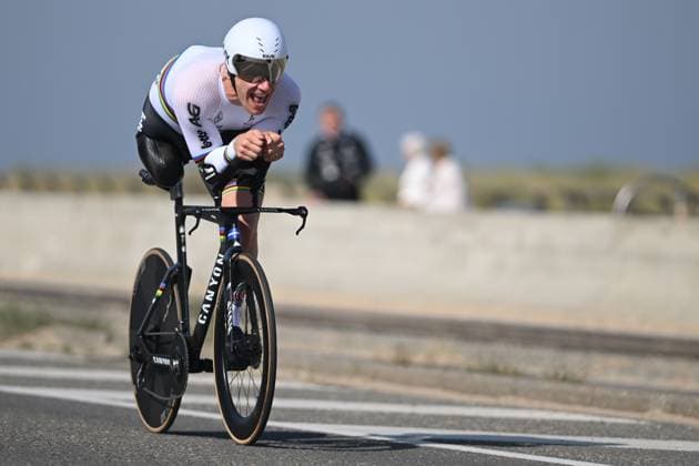VROMANT Ewoud pictured in action during the time trials at the UCI Para-Cycling Road World Cup event, Thursday 01 May 2025, in Oostende. The UCI Para-Cycling Road World Cup takes place from 01 to 04 May in Oostende and Brugge. LUCxCLAESSEN  x122422863x