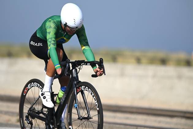 VENTURA DE ASSIS Fabiana pictured in action during the time trials at the UCI Para-Cycling Road World Cup event, Thursday 01 May 2025, in Oostende. The UCI Para-Cycling Road World Cup takes place from 01 to 04 May in Oostende and Brugge. LUCxCLAESSEN  x122423584x