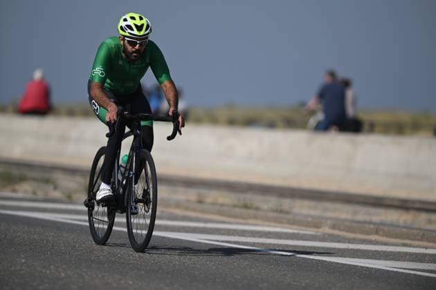 ALHASHIM Abas pictured in action during the time trials at the UCI Para-Cycling Road World Cup event, Thursday 01 May 2025, in Oostende. The UCI Para-Cycling Road World Cup takes place from 01 to 04 May in Oostende and Brugge. LUCxCLAESSEN  x122425125x