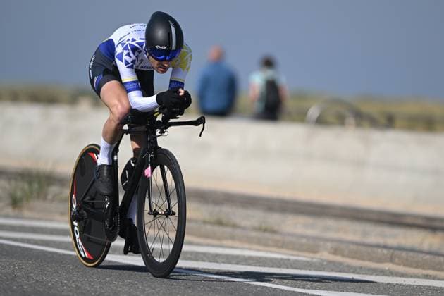 TAROU Thomas pictured in action during the time trials at the UCI Para-Cycling Road World Cup event, Thursday 01 May 2025, in Oostende. The UCI Para-Cycling Road World Cup takes place from 01 to 04 May in Oostende and Brugge. LUCxCLAESSEN  x122425350x