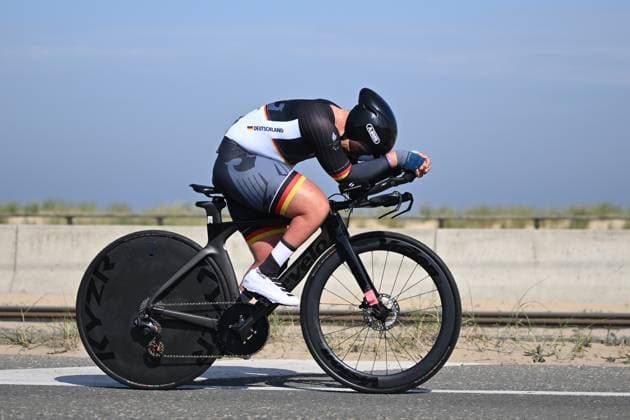 SENSKA Pierre pictured in action during the time trials at the UCI Para-Cycling Road World Cup event, Friday 02 May 2025, in Oostende. The UCI Para-Cycling Road World Cup takes place from 01 to 04 May in Oostende and Brugge. LUCxCLAESSEN  x122436309x