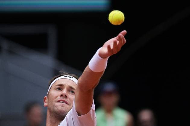 May 2, 2025, Madrid, Madrid, Spain: CASPER RUUD of Norway in action during his Men s Singles Semi-Final match against FRANCISCO CERoÅ¡NDOLO of Argentina on Day Eleven of the Mutua Madrid Open at La Caja MagicaÃ‚ Madrid Spain - ZUMAd308 20250502_zsp_d308_008 Copyright: xJuanxCarlosxLucasx