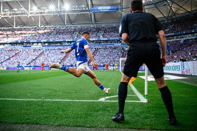 GELSENKIRCHEN, GERMANY - 2 MAY, 2025: Paul Seguin - The football match of 2. Bundesliga FC Schalke 04 vs SC Paderborn 07 at Veltins Arena.  Copyright: xVITALIIxKLIUIEVx
