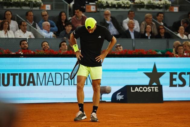 Francisco Cerundolo (ARG), MAY 2, 2025 - Tennis : Francisco Cerundolo regret after point loss during singles Semi-final match against Casper Ruud on the ATP, Tennis Herren tour Masters 1000 tournaments Mutua Madrid Open tennis tournament at the Caja Magica in Madrid, Spain. Noxthirdxpartyxsales  (289315459)