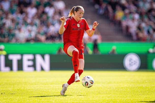 01 05 2025, xovx, Soccer Women DFB Cup Final, FC Bayern Munich SV Werder Bremen Sydney Lohmann FC Bayern Munich , Free view Cologne Rhein Energie Stadion Nordrhein Westfalen Germany DE
