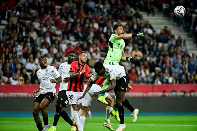 FOOTBALL : OGC Nice vs SR Reims - ligue 1 - 2 5 25 Reims™s 94 Diouf Yehvann- French L1 football match between OGC NICE and STADE DE REIMS (SR) at Allianz Riviera Stadium of Nice, south France, on May 2, 2025. NICEFrance  Copyright: xfredxDIDES psnewzx