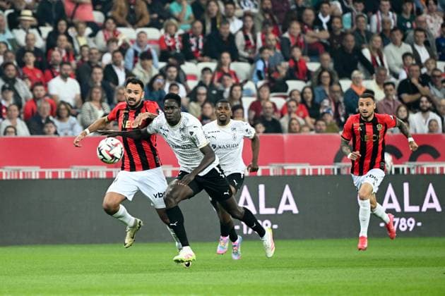 OGC Nice v Stade de Reims - Ligue 1 McDonald s 2024 2025 02 Joseph OKUMU (sdr) - 24 Gaetan LABORDE (ogcn) during the Ligue 1 McDonald s match between Nice and Reims on May 2, 2025 in Nice, France. Nice France  Copyright: xFEPx 776314088