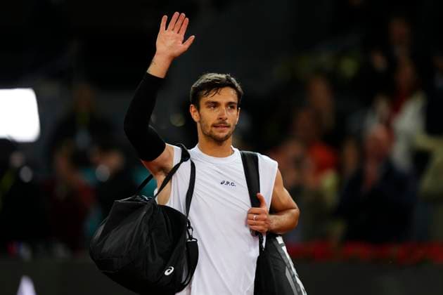 Mutua Madrid Open - Day Eleven Lorenzo Musetti after losed the Men s Singles Semi-Final match between Jack Draper of Great Britain and Lorenzo Musetti of Italy on Day Eleven of the Mutua Madrid Open 2025, ATP, Tennis Herren Masters 1000 and WTA, Tennis Damen 1000, tournament celebrates at La Caja Magica on May 02, 2025 in Madrid, Spain. Madrid Spain  Copyright: xJosexBretonx originalFilename:bretonhernandez-mutuamad250502_npJs5.jpg