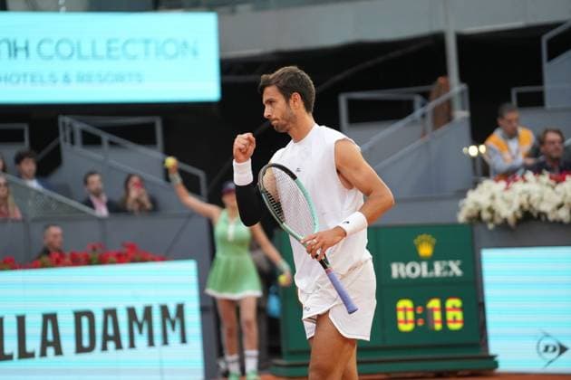 TENNIS - MUTUA MADRID OPEN 2025 Laurent Lairys MAXPPP - Lorenzo Musetti of Italia during the Mutua Madrid Open 2025, ATP, Tennis Herren Masters 1000 and WTA, Tennis Damen 1000, tennis tournament on 02May 2025 at Caja Magica in Madrid, Spain - Photo Laurent Lairys MAXPPP Madrid Spain  Copyright: xMAXPPPxLaurentxLairysx LLR202505021217 LLR202505021217