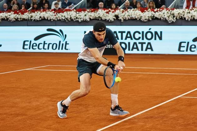 Jack Draper (GBR), MAY 2, 2025 - Tennis : Jack Draper during singles Semi-final match against Lorenzo Musetti on the ATP, Tennis Herren tour Masters 1000 tournaments Mutua Madrid Open tennis tournament at the Caja Magica in Madrid, Spain. Noxthirdxpartyxsales  (289333044)