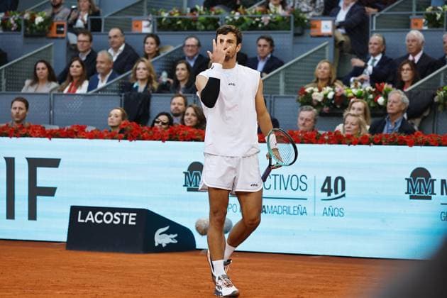 Lorenzo Musetti (ITA), MAY 2, 2025 - Tennis : Lorenzo Musetti during singles Semi-final match against Jack Draper on the ATP, Tennis Herren tour Masters 1000 tournaments Mutua Madrid Open tennis tournament at the Caja Magica in Madrid, Spain. Noxthirdxpartyxsales  (289333320)