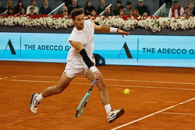 Lorenzo Musetti (ITA), MAY 2, 2025 - Tennis : Lorenzo Musetti during singles Semi-final match against Jack Draper on the ATP, Tennis Herren tour Masters 1000 tournaments Mutua Madrid Open tennis tournament at the Caja Magica in Madrid, Spain. Noxthirdxpartyxsales  (289333610)