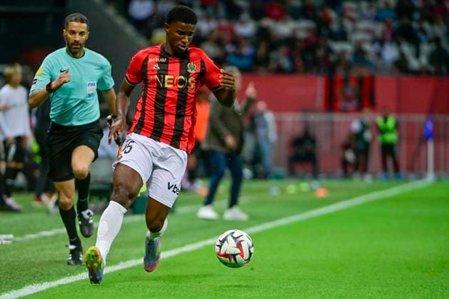 FOOTBALL : OGC Nice vs SR Reims - ligue 1 - 2 5 25 Nice™s forward 15 Youssoufa Moukoko - French L1 football match between OGC NICE and STADE DE REIMS (SR) at Allianz Riviera Stadium of Nice, south France, on May 2, 2025. NICEFrance  Copyright: xfredxDIDES psnewzx