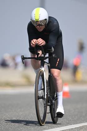 MC5 Individual s Samuel Davies pictured in action at the time trials at the UCI Para-Cycling Road World Cup event, Friday 02 May 2025, in Oostende. The UCI Para-Cycling Road World Cup takes place from 01 to 04 May in Oostende and Brugge. LUCxCLAESSEN  x122468620x