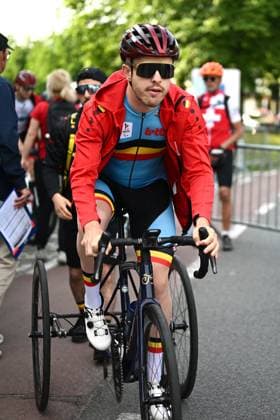 MT2 Belgium s Tim Celen pictured ahead of the road races at the UCI Para-Cycling Road World Cup event, Saturday 03 May 2025, in Brugge. The UCI Para-Cycling Road World Cup takes place from 01 to 04 May in Oostende and Brugge. LUCxCLAESSEN  x122506560x