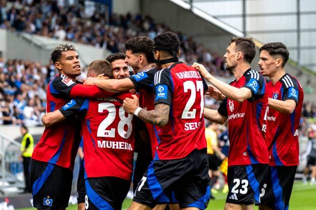 2 Bundesliga SV Darmstadt 98 Hamburger SV 03 05 2025 Cheers after the goal by Ludovit Reis Hamburger SV, 14 to 0 1 2 Bundesliga SV Darmstadt 98 Hamburger SV, 03 05 2025 at Merck Stadion, Darmstadt DFL REGULATIONS PROHIBIT ANY USE OF PHOTOGRAPHS AS IMAGE SEQUENCES AND OR QUASI VIDEO Copyright: xBEAUTIFULxSPORTS Gelhardtx