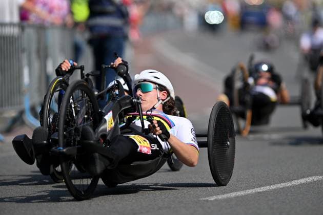 WH3 Brazil s Jady Martins Malavazzi pictured in action during the road races at the UCI Para-Cycling Road World Cup event, Saturday 03 May 2025, in Brugge. The UCI Para-Cycling Road World Cup takes place from 01 to 04 May in Oostende and Brugge. LUCxCLAESSEN  x122525944x