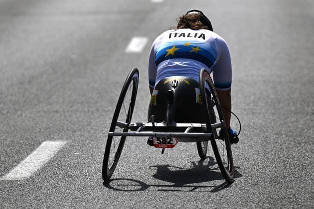 WH5 Italy s Ana Maria Vitelaru pictured after her race at the road races at the UCI Para-Cycling Road World Cup event, Saturday 03 May 2025, in Brugge. The UCI Para-Cycling Road World Cup takes place from 01 to 04 May in Oostende and Brugge. LUCxCLAESSEN  x122526031x