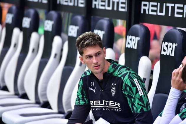 03 05 2025 Moenchengladbach Football, Men, Season 2024 2025, Borussia Moenchengladbach vs TSG 1899 Hoffenheim Tomas Cvancara Gladbach DFL regulations prohibit any use of photographs as image sequences and or quasi video Borussia Park NRW Germany