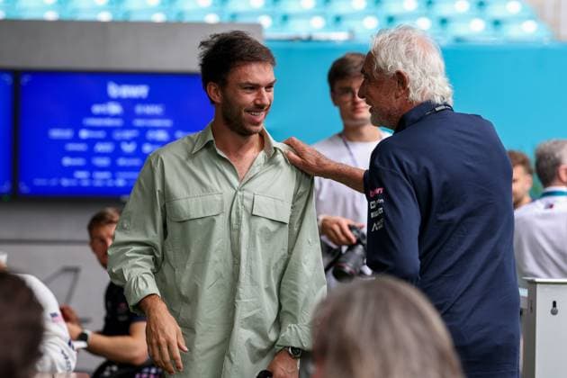 Pierre Gasly BWT Alpine and Flavio Briatore, Grand Prix of Miami, Motorsport, Men, Formula 1, Sprint, 03 05 2025 Miami Florida USA Copyright: xkolbert-press ChristianxKolbertx