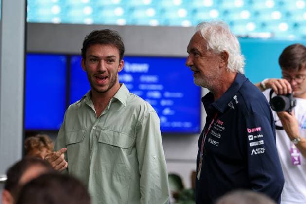 Pierre Gasly BWT Alpine and Flavio Briatore, Grand Prix of Miami, Motorsport, Men, Formula 1, Sprint, 03 05 2025 Miami Florida USA Copyright: xkolbert-press ChristianxKolbertx