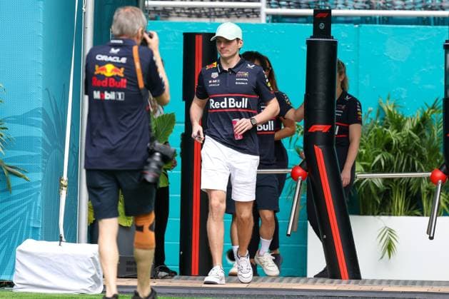 Max Verstappen Oracle Red Bull Racing in the paddock, Grand Prix of Miami, Motorsport, Men, Formula 1, Sprint, 03 05 2025 Miami Florida USA Copyright: xkolbert-press ChristianxKolbertx