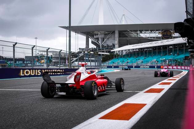 AUTO - F1 ACADEMY 2025 - MIAMI 12 HURUP LARSEN Alba (dnk), MP Motorsport, Tatuus F4-T421, action during the 3rd round of the 2025 F1 Academy Championship from May 2 to 4, 2025 on the Miami International Autodrome, in Miami Gardens, Florida, United States of America - Miami GardensUnited States  Copyright: xEricxAlonsox